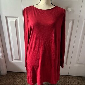 J. Jill Rich Red Long Sleeve Boatneck Tunic Size XL